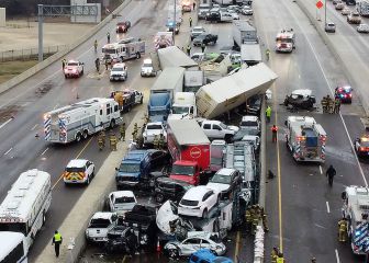 Hielo en Fox Worth causa carámbola que deja 6 muertos