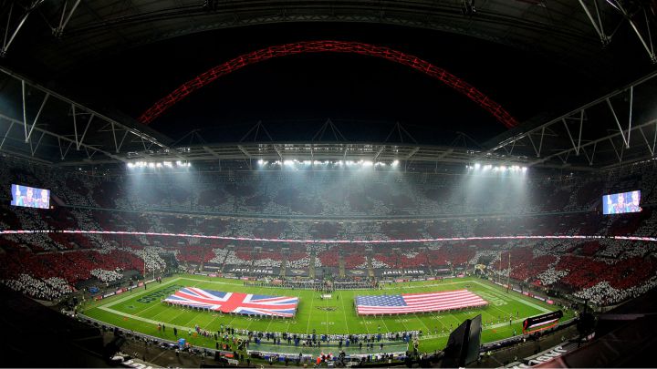 Panorámica de Wenbley Stadium en partido de la NFL