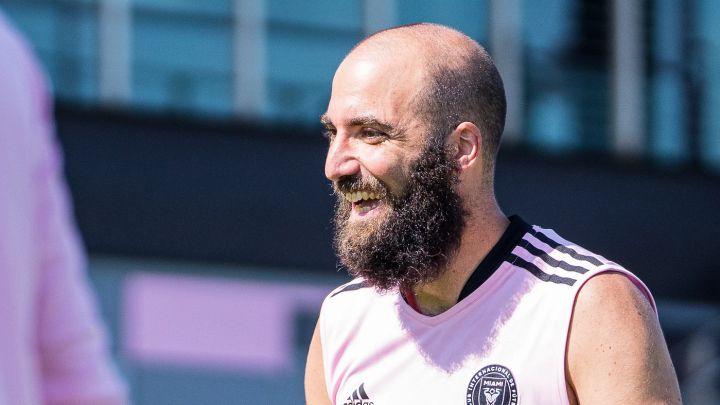 Gonzalo Higuaín en entrenamiento de Inter Miami.