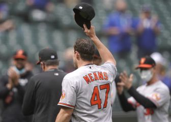 Means tira el tercer no-hitter de 2021 y roza el juego perfecto