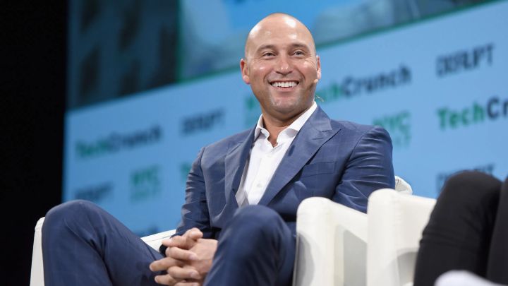 Derek Jeter en conferencia de prensa