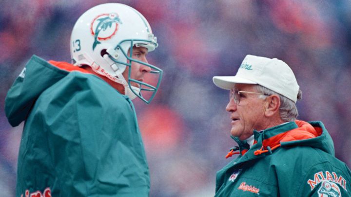 Dan Marino y Don Shula con los Dolphins
