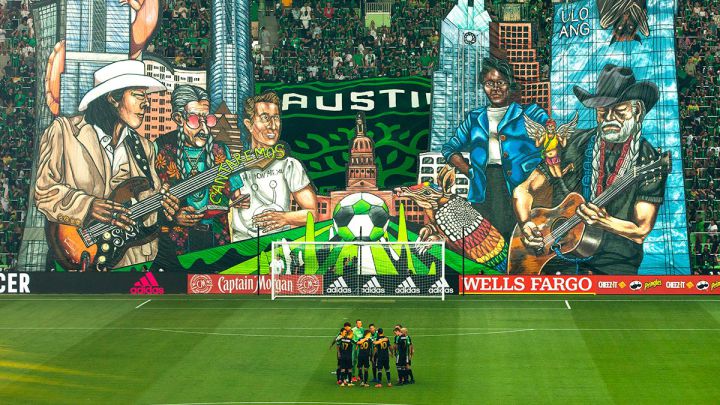 El primer tifo de Austin FC en el Q2 Stadium ante San Jose Earthquakes