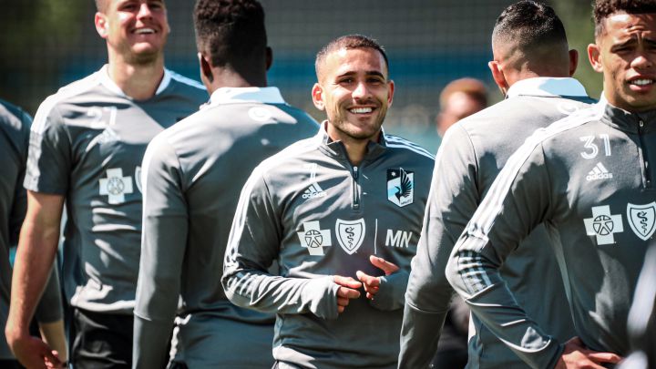 Franco Fragapane en uno de sus primeros entrenamientos con Minnesota United.