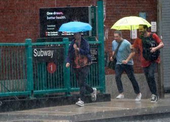 Lagos subterráneos y el metro inundado por tormenta Elsa en NY