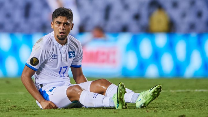 Jairo Henriquez de El Salvador durante el partido Mexico vs El Salvador, correspondiente al Grupo A de la Copa Oro de la CONCACAF 2021, en Cotton Bowl Stadium, el 18 de Julio de 2021.