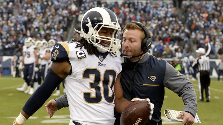 Todd Gurley y Sean McVay con los Rams