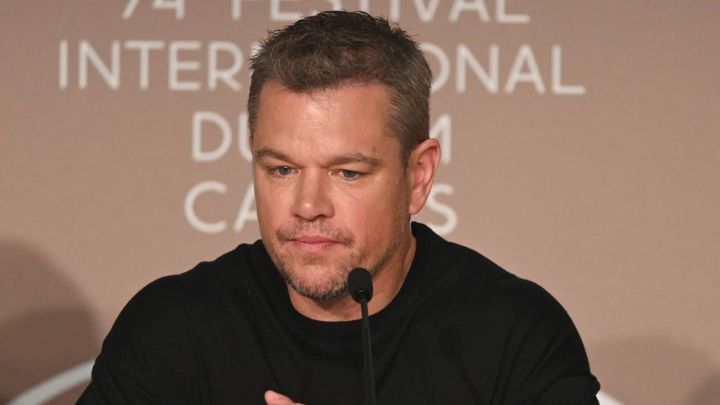 Matt Damon asiste a la conferencia de prensa de "Stillwater" durante el 74º Festival de Cine de Cannes