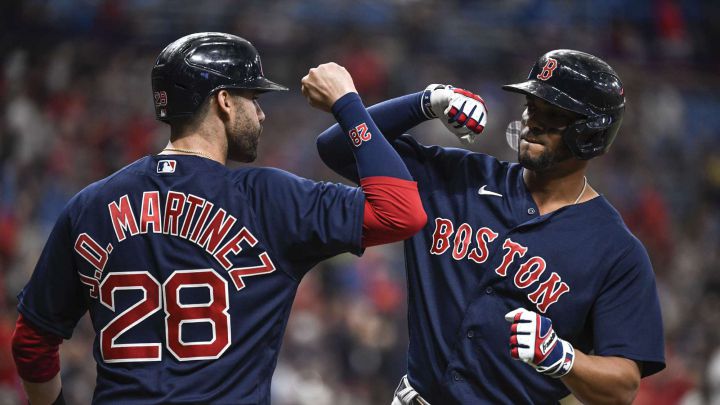 J.D. Martinez en un partido de Boston Red Sox.