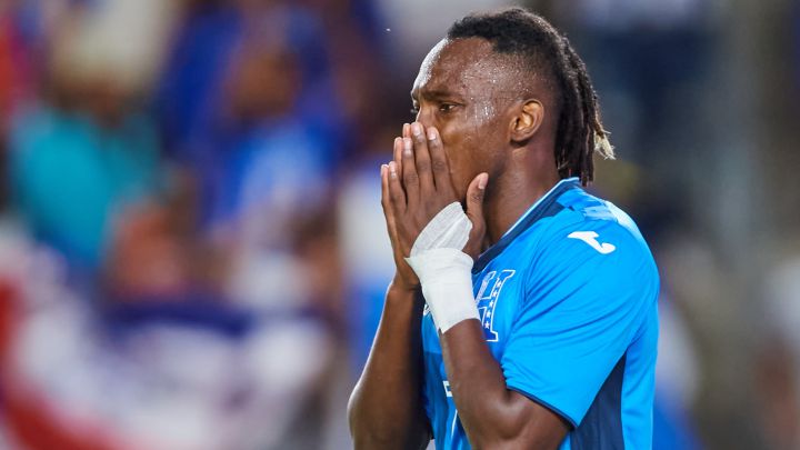 Alberth Elis de Honduras durante el partido Panama vs Honduras, correspondiente al Grupo D de la Copa Oro de la CONCACAF 2021, en el BBVA Stadium, el 17 de Julio de 2021.
