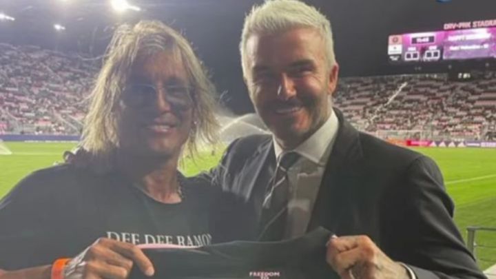 David Beckham se encontró con Claudio Caniggia y le obsequió camiseta del Inter Miami