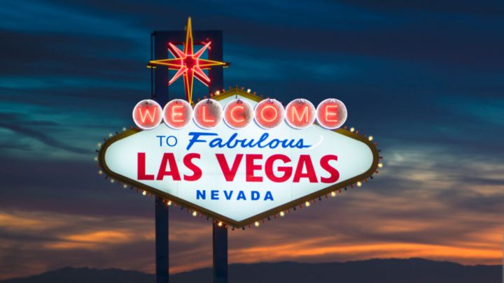 Foto de stock del letrero de bienvenida a Las Vegas, Nevada.