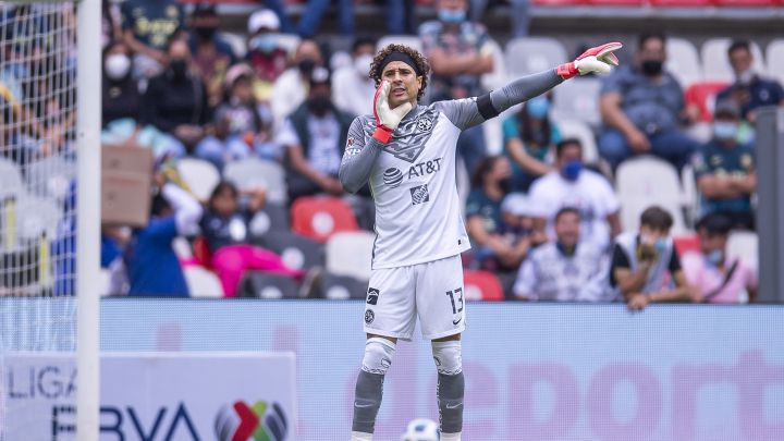 Guillermo Ochoa de America durante el partido America vs Tijuana, Correspondiente a la Jornada 06 del Torneo Apertura Grita Mexico A21 de la Liga BBVA MX, en el Estadio Azteca, el 22 de Agosto de 2021.