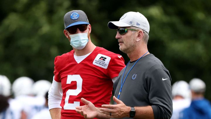 Carson Wentz y Frank Reich con los Colts