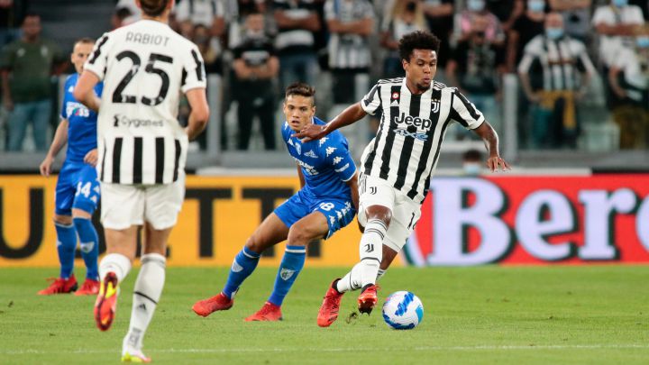 Weston McKennie en juego de Serie A con la Juventus ante Empoli.