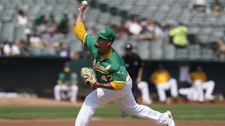 Frankie Montas, pitcher de los Oakland Athletics.