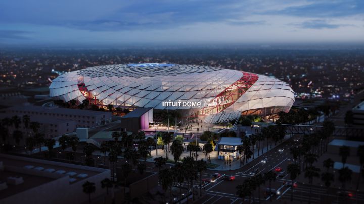Render para propuesta de la nueva arena de Los Angeles Clippers en Inglewood, California.
