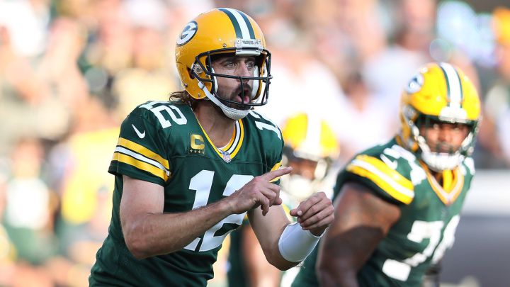 Aaron Rodgers, quarterback de los Green Bay Packers, en el TIIA Bank Field.