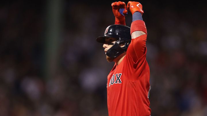 Christian Vázquez con los Red Sox