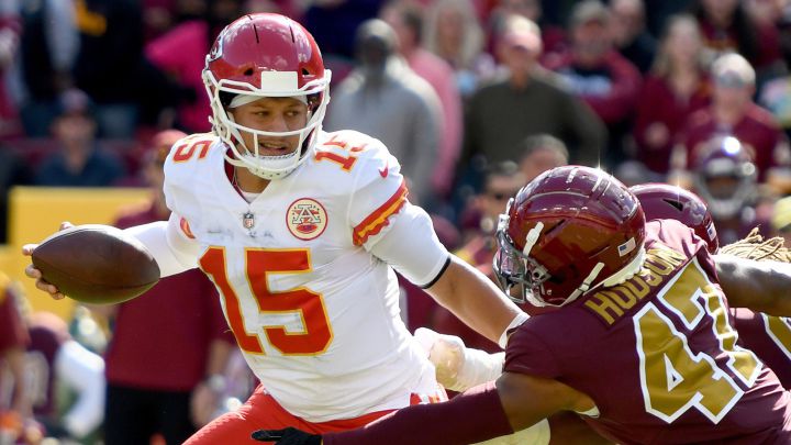 Patrick Mahomes, en acción durante el partido entre los Kansas City Chiefs y el Washington Football Team.