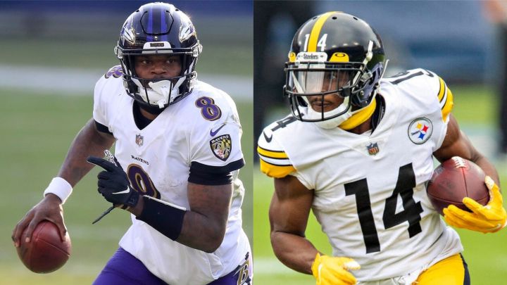 Lamar Jackson y Ray-Ray McCloud.