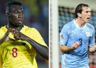 Caicedo y Godín, goleadores con Ecuador y Uruguay