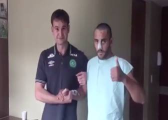 Alan Ruschel, del Chapecoense, se recupera y empieza a andar