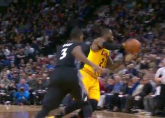 ¡Maestro LeBron!: asistencia por debajo de las piernas de Wiggins