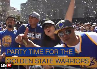 Golden State Warriors parade their championship trophy