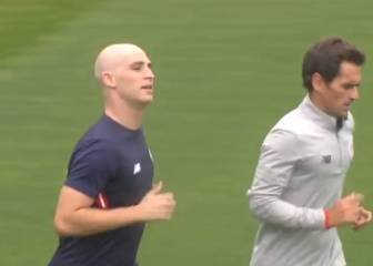 Yeray volvió a entrenar en Lezama: hizo carrera y tocó balón