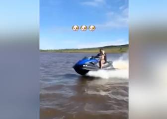 Sea-faring Diego Costa treats his pet dog to a jet ski ride