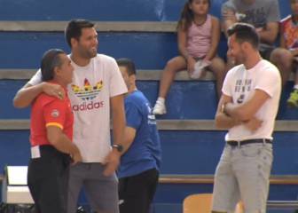 Felipe Reyes y Rudy visitan a la Selección en el entrenamiento