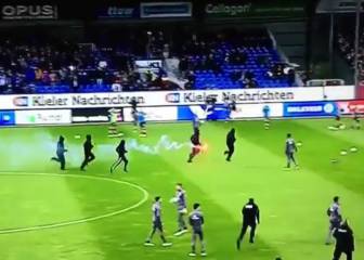 St. Pauli players tackle Kiel ultras to recover stolen flag