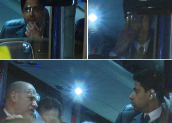 Las caras de Al Khelaifi en el autobús del PSG lo decían todo