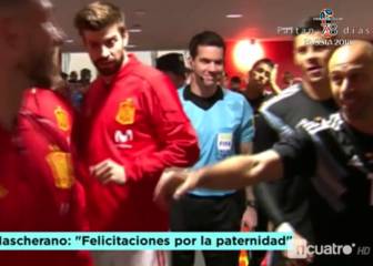 Ramos, Mascherano and Piqué share a joke in the tunnel