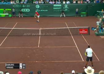 Nick Kyrgios trickshot bamboozles Ivo Karlovic