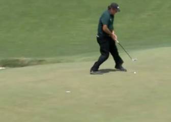 Phil Mickelson se volvió loco: pateó una bola en movimiento