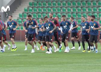 El buen rollo dominó en el último entrenamiento de la Selección