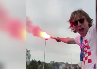 La euforia de Modric en la fiesta croata: ¡bengala y gritos!