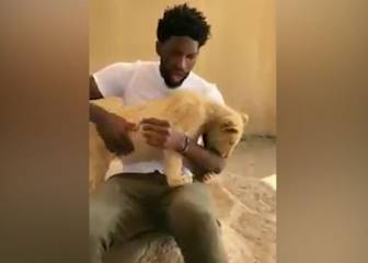 Joel Embiid es mordido por un león