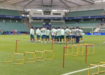 El Atlético entrena en Tallin antes de la Supercopa de Europa