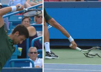 Djokovic 'poseído': entró en ebullición y destrozó su raqueta