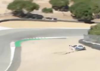 Terror en Laguna Seca: a 200 km/h y se va de frente contra el muro