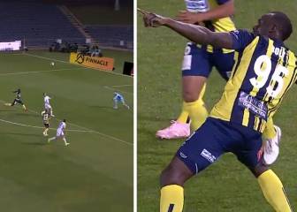 Iba en serio lo de ser futbolista: partido de escándalo de Bolt