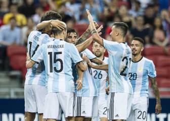 Messi-less Argentina hit Singapore for six