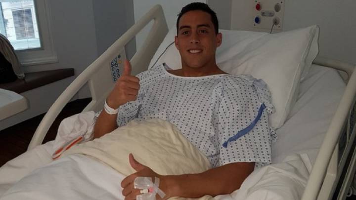 Ramiro Funes Mori operado en su rodilla izquierda.