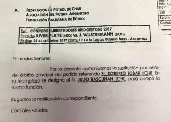 Cambian el árbitro del River-Jorge Wilstermann a 48 horas