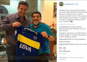 Maradona felicita a Boca y ensalza la figura de Angelici