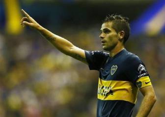 Fernando Gago concentra para medirse a Huracán