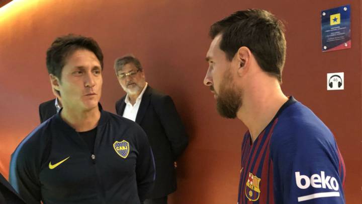 Messi y Guillermo charlaron antes del Barcelona - Boca